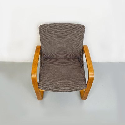 Mid-Century Modern Italian Solid Wood and Grey Fabric Armchair, 1960s-GDD-1292496