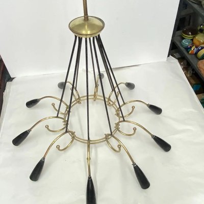 Mid-Century Modern Italian Sputnik Chandelier in Stilnovo Style, 1950s-NMK-1195865