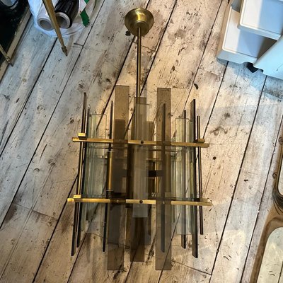 Mid-Century Modern Italian Square Chandelier from Mazzega in the style of Sciolari, 1970s-NMK-2016518