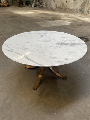 Mid-Century Modern Italian T69 Table with Carrara Marble Top by Osvaldo Borsani and Eugenio Gerli for Tecno, 1970s-DHH-1346046