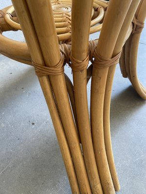 Mid-Century Modern Italian Table in Bamboo with Smoked Glass Top, 1970s-DHH-1384126