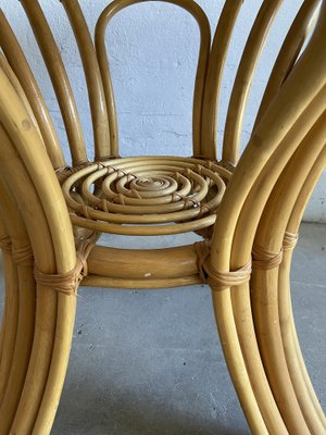 Mid-Century Modern Italian Table in Bamboo with Smoked Glass Top, 1970s-DHH-1384126