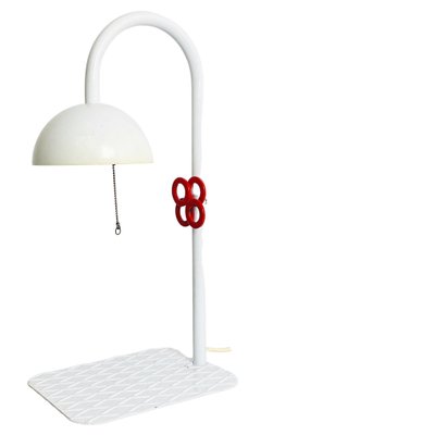 Mid-Century Modern Italian Table Lamp in White Metal from L'isola Che Non C'è, 1980s-GDD-1281043