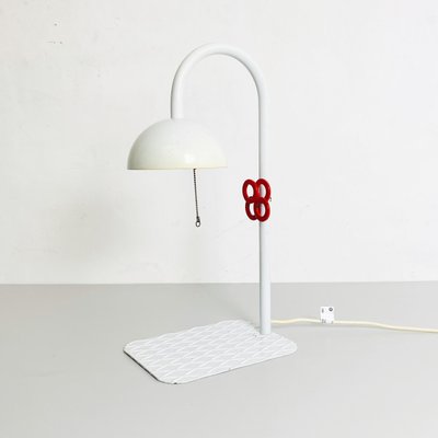 Mid-Century Modern Italian Table Lamp in White Metal from L'isola Che Non C'è, 1980s-GDD-1281043