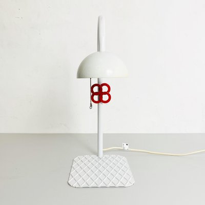 Mid-Century Modern Italian Table Lamp in White Metal from L'isola Che Non C'è, 1980s-GDD-1281043