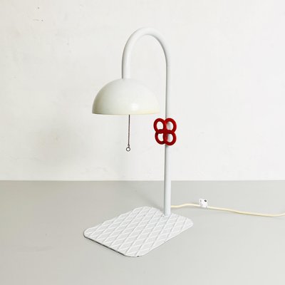 Mid-Century Modern Italian Table Lamp in White Metal from L'isola Che Non C'è, 1980s-GDD-1281043