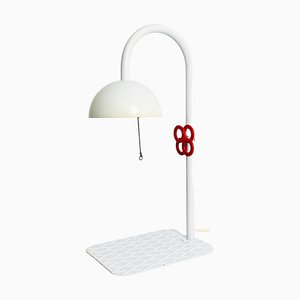 Mid-Century Modern Italian Table Lamp in White Metal from L'isola Che Non C'è, 1980s-GDD-1281043