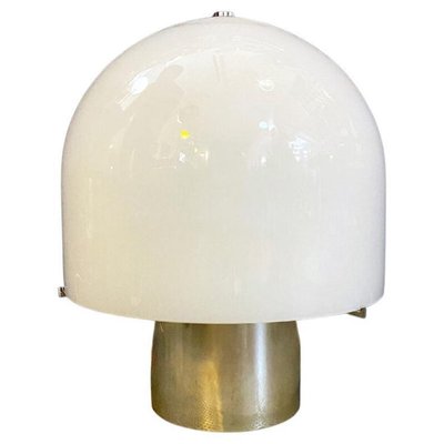 Mid-Century Modern Italian Table Lamp with Glossy Opal Glass attributed to Mazzega-GDD-1377986