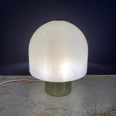 Mid-Century Modern Italian Table Lamp with Glossy Opal Glass attributed to Mazzega-GDD-1377986