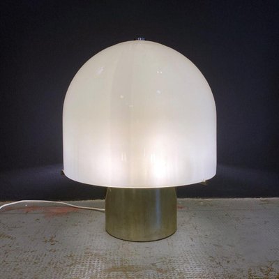 Mid-Century Modern Italian Table Lamp with Glossy Opal Glass attributed to Mazzega-GDD-1377986