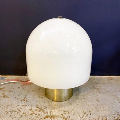 Mid-Century Modern Italian Table Lamp with Glossy Opal Glass attributed to Mazzega-GDD-1377986