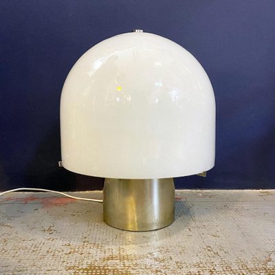 Mid-Century Modern Italian Table Lamp with Glossy Opal Glass attributed to Mazzega-GDD-1377986