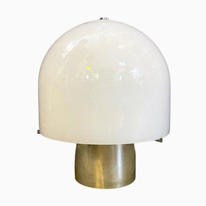 Mid-Century Modern Italian Table Lamp with Glossy Opal Glass attributed to Mazzega-GDD-1377986