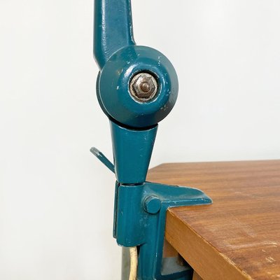 Mid-Century Modern Italian Teal Colored Metal Aure Clamp Lamp by Stilnovo, 1960s-GDD-1452302