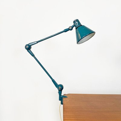 Mid-Century Modern Italian Teal Colored Metal Aure Clamp Lamp by Stilnovo, 1960s-GDD-1452302