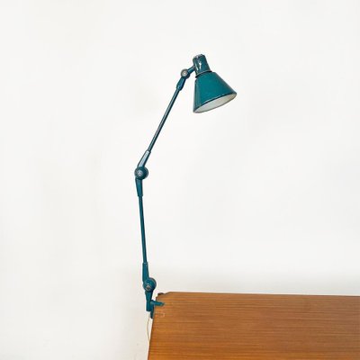 Mid-Century Modern Italian Teal Colored Metal Aure Clamp Lamp by Stilnovo, 1960s-GDD-1452302