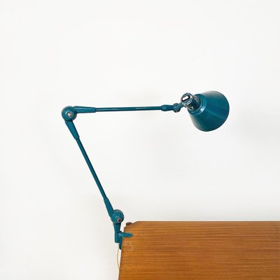 Mid-Century Modern Italian Teal Colored Metal Aure Clamp Lamp by Stilnovo, 1960s-GDD-1452302