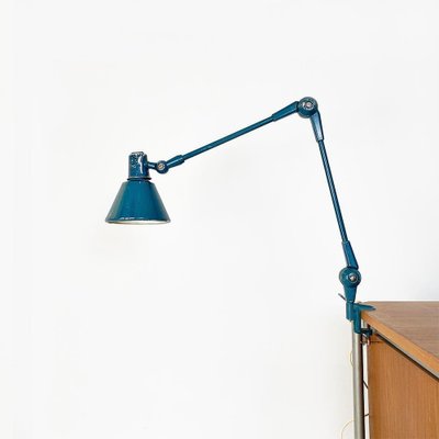 Mid-Century Modern Italian Teal Colored Metal Aure Clamp Lamp by Stilnovo, 1960s-GDD-1452302