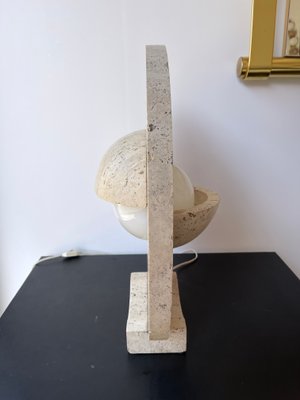 Mid-Century Modern Italian Travertine Abstract Sculpture Lamp, 1970s-FUE-1420870