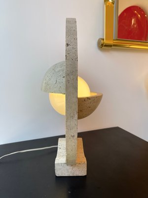 Mid-Century Modern Italian Travertine Abstract Sculpture Lamp, 1970s-FUE-1420870