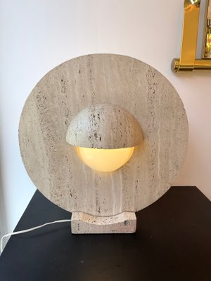 Mid-Century Modern Italian Travertine Abstract Sculpture Lamp, 1970s-FUE-1420870