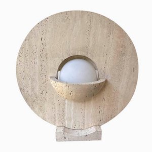 Mid-Century Modern Italian Travertine Abstract Sculpture Lamp, 1970s-FUE-1420870