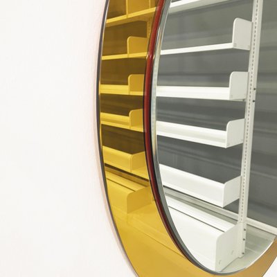 Mid-Century Modern Italian Wall Mirror with Yellow Frame, 1960s-GDD-1750892