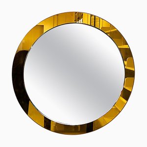 Mid-Century Modern Italian Wall Mirror with Yellow Frame, 1960s-GDD-1750892