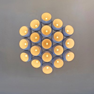 Mid-Century Modern Italian White 19 Lights Chandelier with Cluster Structure, 1970s-GDD-1097159