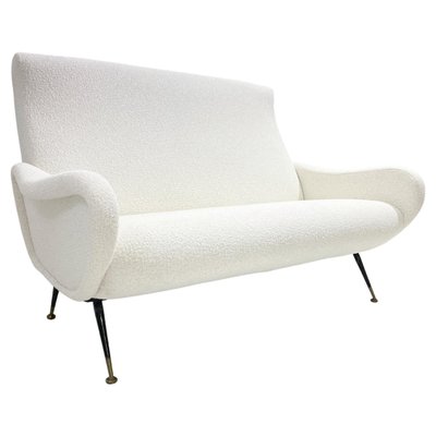 Mid-Century Modern Italian White Fabric Sofa, 1950s-FGA-1450463