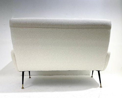 Mid-Century Modern Italian White Fabric Sofa, 1950s-FGA-1450463