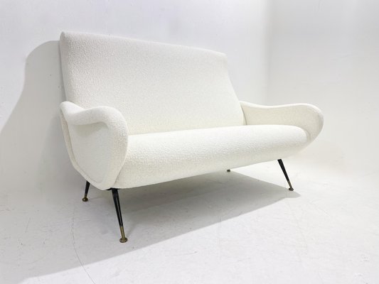 Mid-Century Modern Italian White Fabric Sofa, 1950s-FGA-1450463