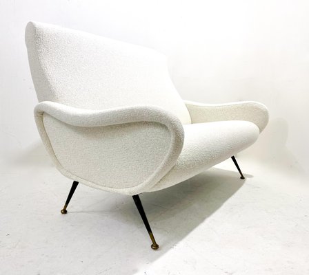 Mid-Century Modern Italian White Fabric Sofa, 1950s-FGA-1450463