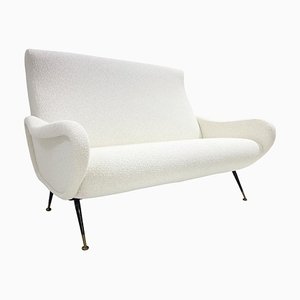 Mid-Century Modern Italian White Fabric Sofa, 1950s-FGA-1450463