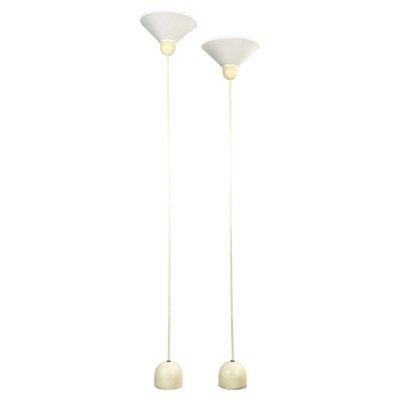 Mid-Century Modern Italian White Metal Floor Lamp, 1980s, Set of 2-GDD-1324650