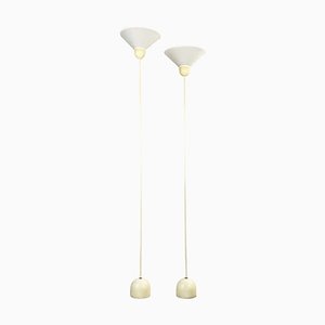 Mid-Century Modern Italian White Metal Floor Lamp, 1980s, Set of 2-GDD-1324650