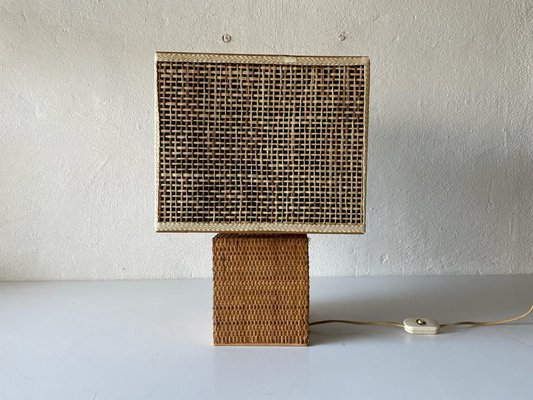 Mid-Century Modern Italian Wicker Table Lamp, 1960s-RDS-1196879