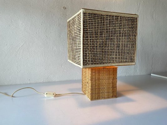 Mid-Century Modern Italian Wicker Table Lamp, 1960s-RDS-1196879