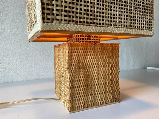 Mid-Century Modern Italian Wicker Table Lamp, 1960s-RDS-1196879