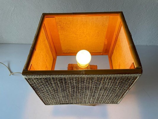 Mid-Century Modern Italian Wicker Table Lamp, 1960s-RDS-1196879