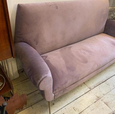 Mid-Century Modern Italian Wisteria Velvet Sofa by Gigi Radice, 1950s-NMK-1732208