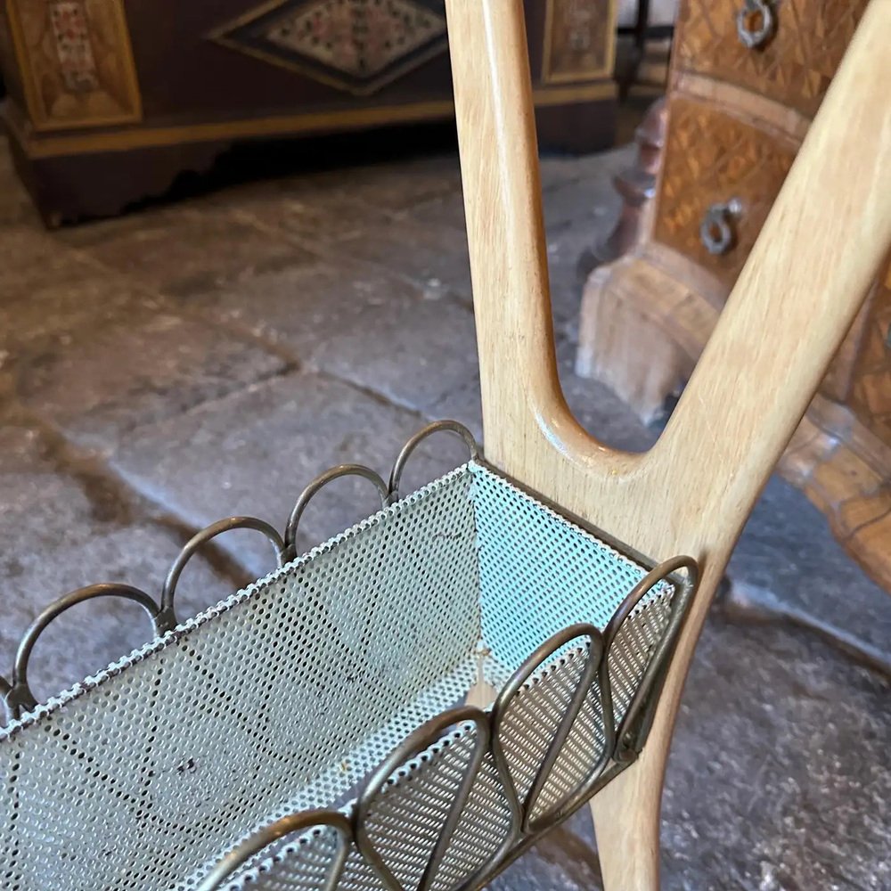 Mid-Century Modern Italian Wood and Glass Console attributed to Cesare Lacca, 1950s