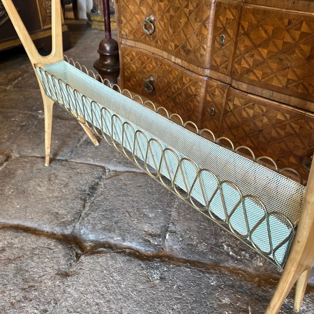 Mid-Century Modern Italian Wood and Glass Console attributed to Cesare Lacca, 1950s