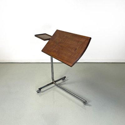 Mid-Century Modern Italian Wood and Metal Industrial Work Table, 1960s-GDD-1740089