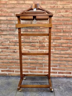 Mid Century Modern Italian Wood Valet Stand, 1960s-NOU-828144