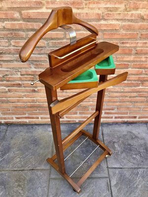 Mid Century Modern Italian Wood Valet Stand, 1960s-NOU-828144