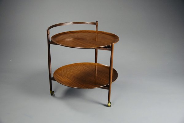 Mid-Century Modern Italian Wooden Two Tier Serving Cart-IEI-1153865