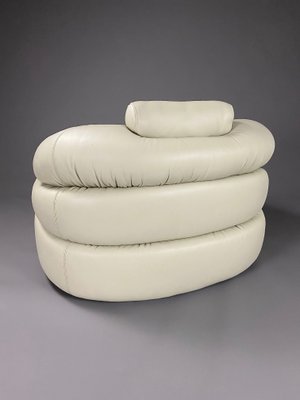 Mid-Century Modern Ivory Leather Straccio Lounge Chair by De Pas, Durbino & Lomazzi from Zanotta-IEI-1166333