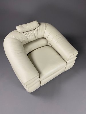 Mid-Century Modern Ivory Leather Straccio Lounge Chair by De Pas, Durbino & Lomazzi from Zanotta-IEI-1166333