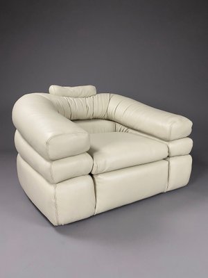 Mid-Century Modern Ivory Leather Straccio Lounge Chair by De Pas, Durbino & Lomazzi from Zanotta-IEI-1166333